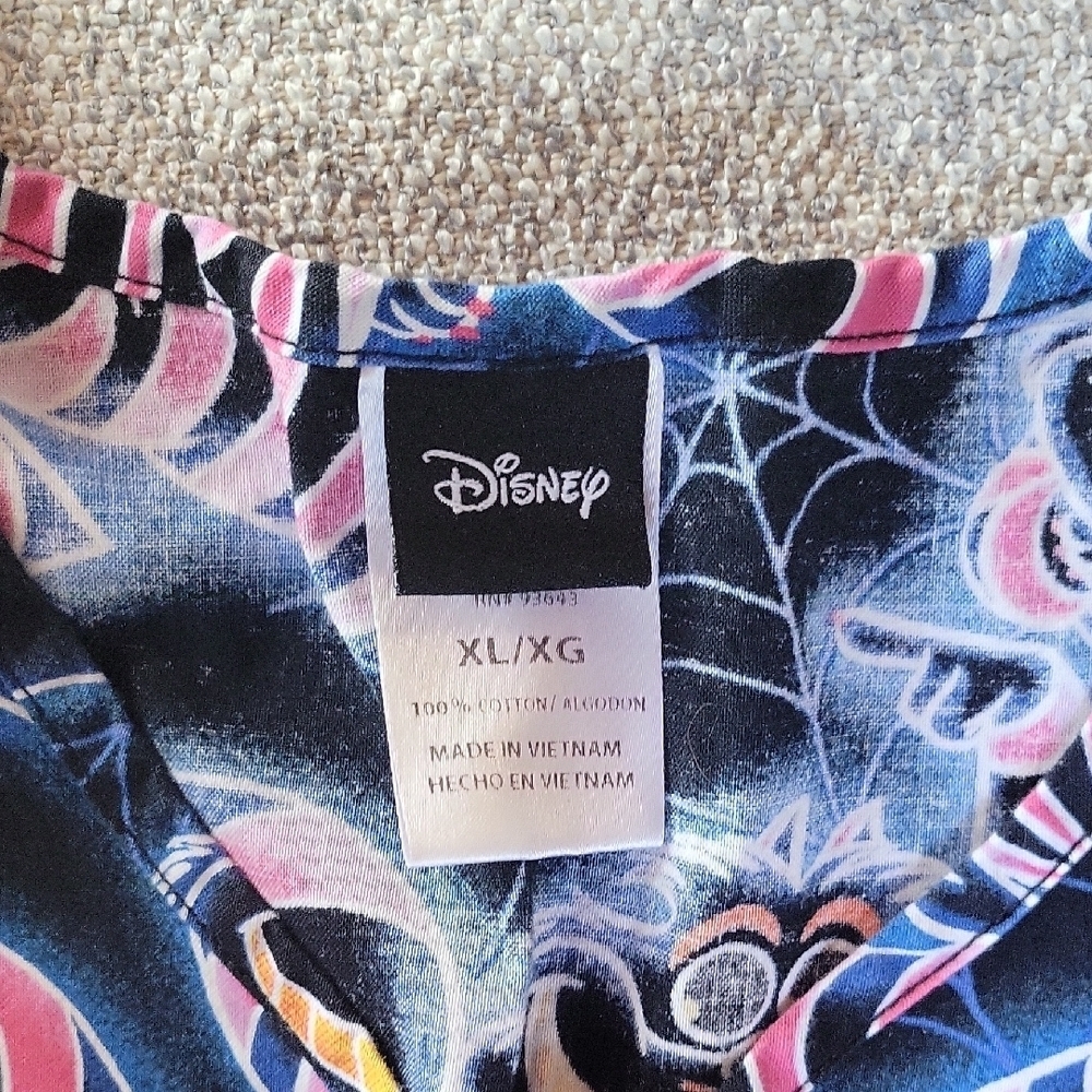 Disney Uniform Alice In Wonderland Women's Blue and Pink Patterned Top Size XL - Picture 5 of 5